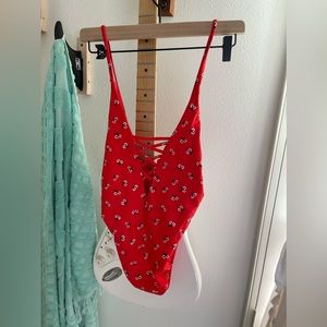 Billabong Red One Piece Swimsuit